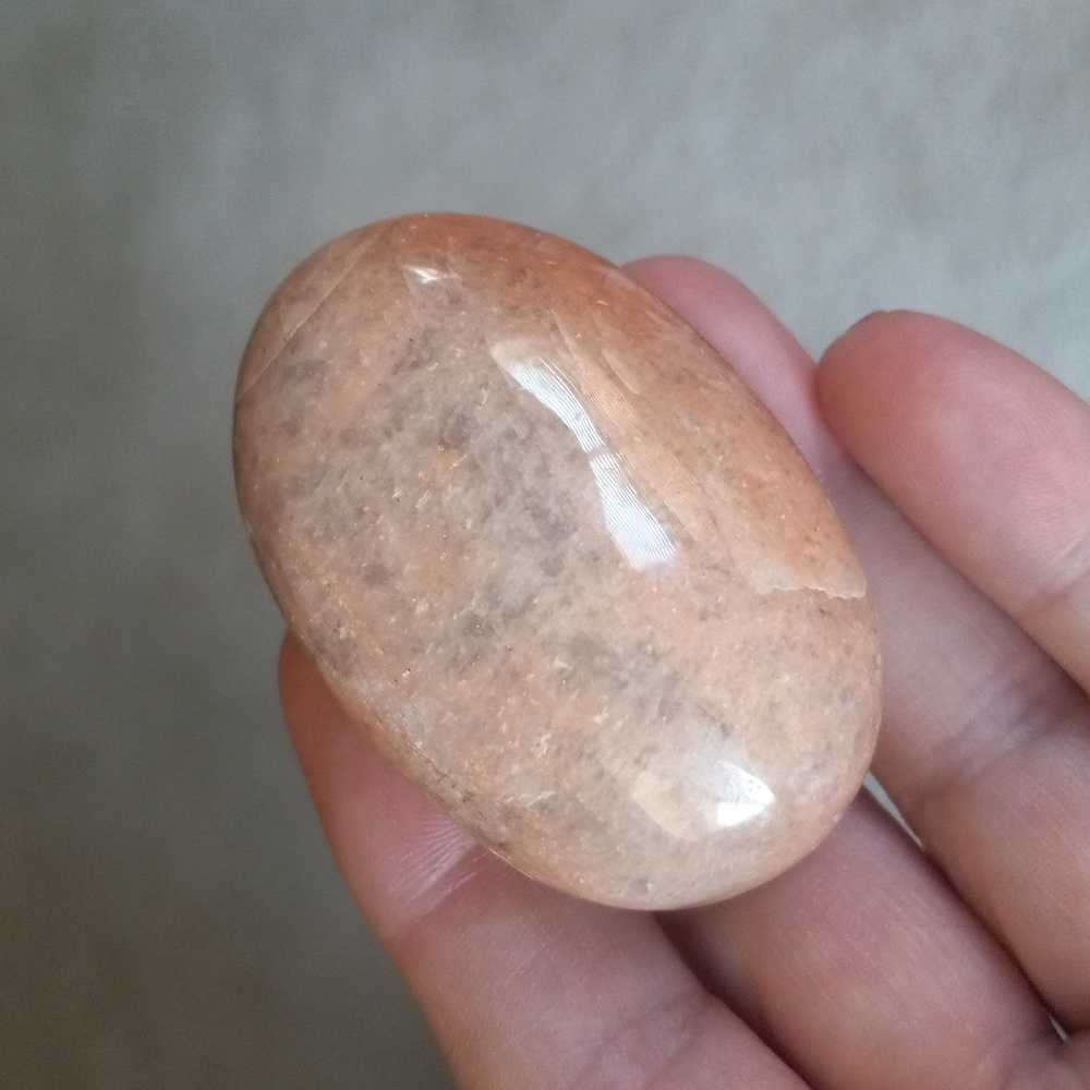Peach Moonstone Crystal Palmstone.